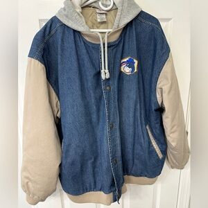 Disney Store XXL Eeyore 90’s Vintage Denim Jean Jacket with Removable Hood